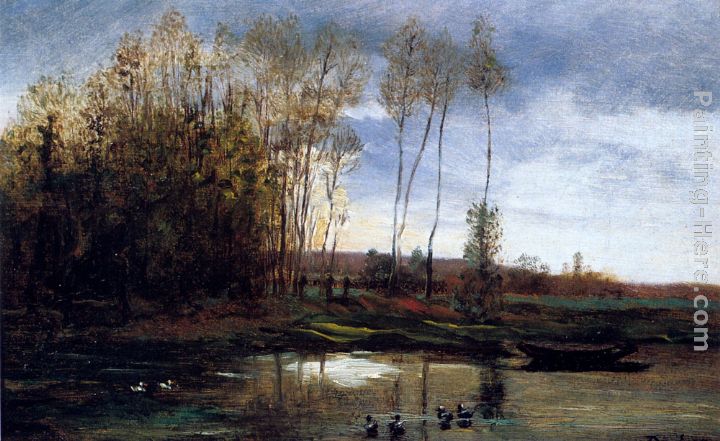 Riviere Avec Six Canards painting - Charles-Francois Daubigny Riviere Avec Six Canards art painting